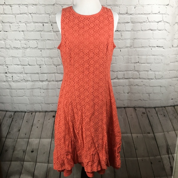 London Times Fit and Flare Coral Dress | Size 14 - Picture 1 of 5